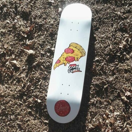 Vamos Skateshop - about us - Vamos Skateboards Pizza Deck