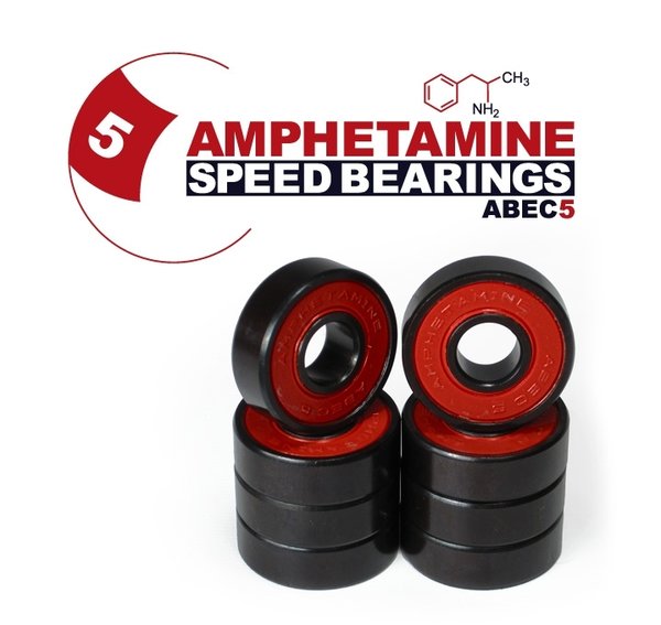 AMPHETAMINE SPEED BEARINGS - ABEC 5 inkl. Spacer + Sticker