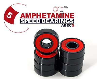 AMPHETAMINE SPEED BEARINGS - ABEC 5 inkl. Spacer + Sticker
