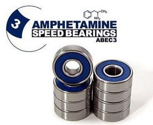 AMPHETAMINE SPEED BEARINGS ABEC 3  - inkl. Spacer + Sticker