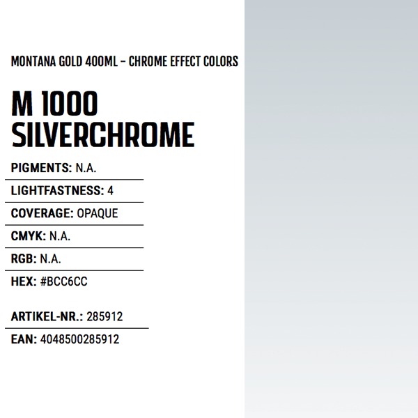 Montana GOLD 400ml - Chrome Effect Colors M 1000 Silverchrome