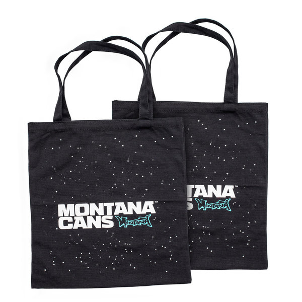 MONTANA CANS COTTON BAG Typo-Logo+Stars - Black