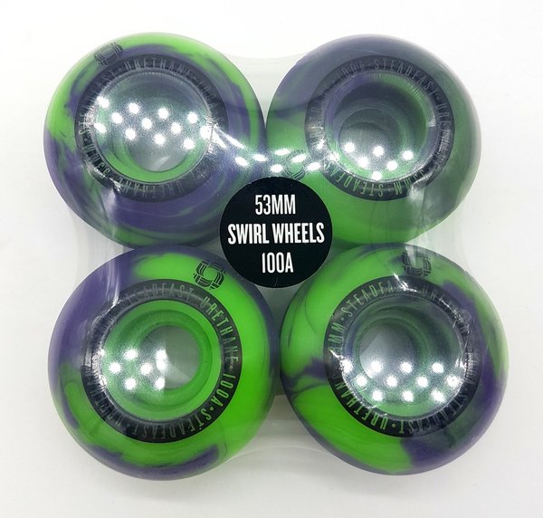 STEADFAST SWIRL WHEELS Purple/Green 53mm 100A