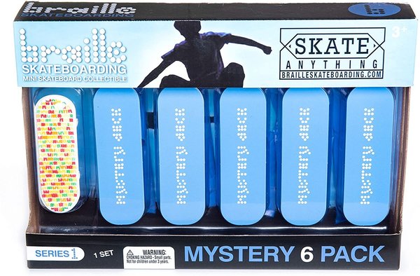 BRAILLE FINGERBOARDS - Mini Collectible Mystery 6-Pack Blind Fingerboard Set Series 1
