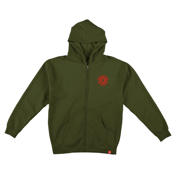 SPITFIRE CLASSIC 87 SWIRL Zip-Hoodie Zipper Army/Red (Sold Out)