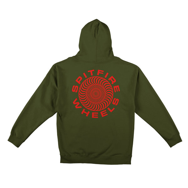 SPITFIRE CLASSIC 87 SWIRL Zip-Hoodie Zipper Army/Red (Sold Out)