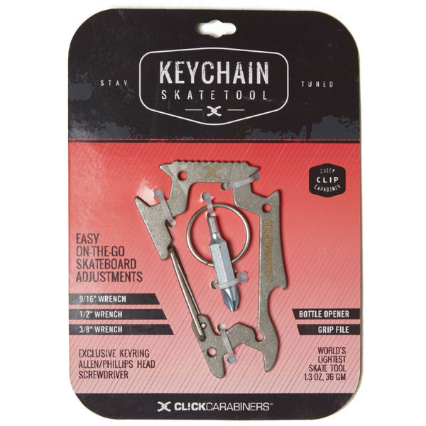 CLICK CARABINERS KARABINER SKATE TOOL Silver (Keychain Skatetool)