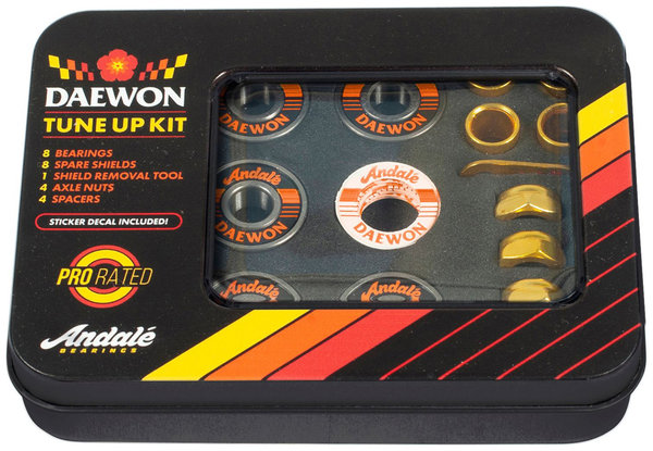 ANDALE DAWEON SONG Tune Up Kit Bearings inkl. Shields, Remover, Spacer & Axle Nuts
