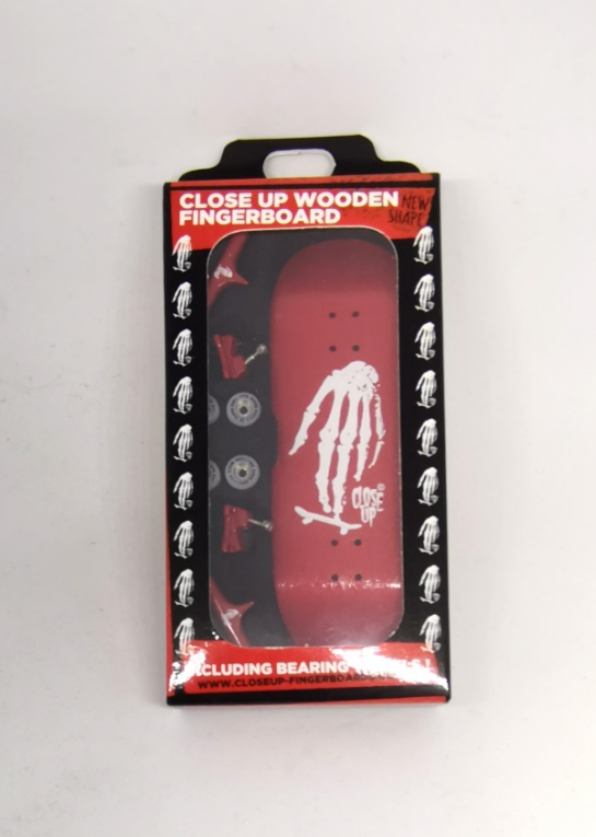 CLOSE UP SKULL HAND RED BG Fingerboard Set 33mm Medium Concave