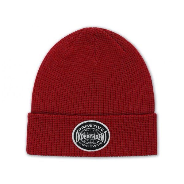 PRIMITIVE X INDEPENDENT Global Waffle Beanie red