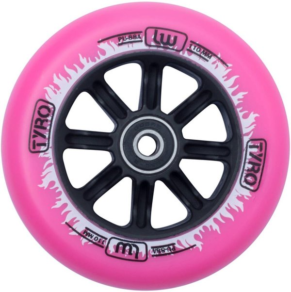 Longway Tyro Nylon Core Stunt Scooter Rolle (110mm - Pink/White Flame)