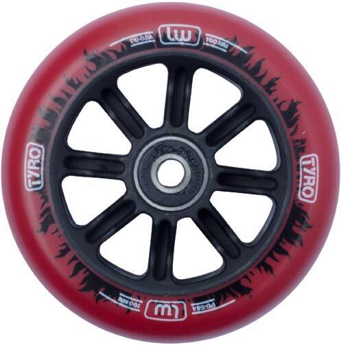 Longway Tyro Nylon Core Stunt Scooter Rolle (100mm - Red/Black Flame)